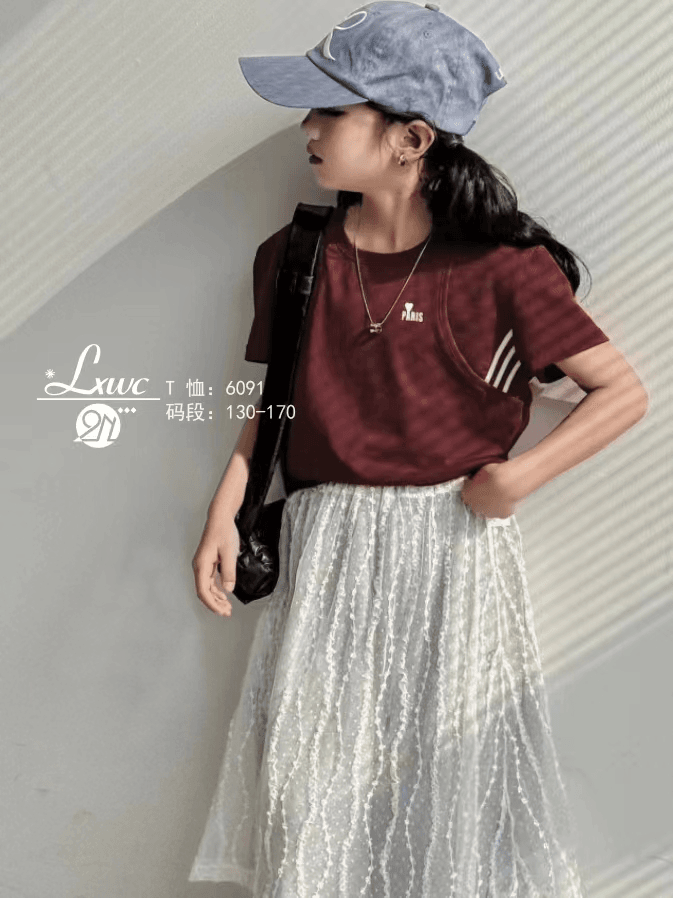 407078《现》小涵家玲姐优选韩版夏季儿童休闲时尚日常舒适短袖