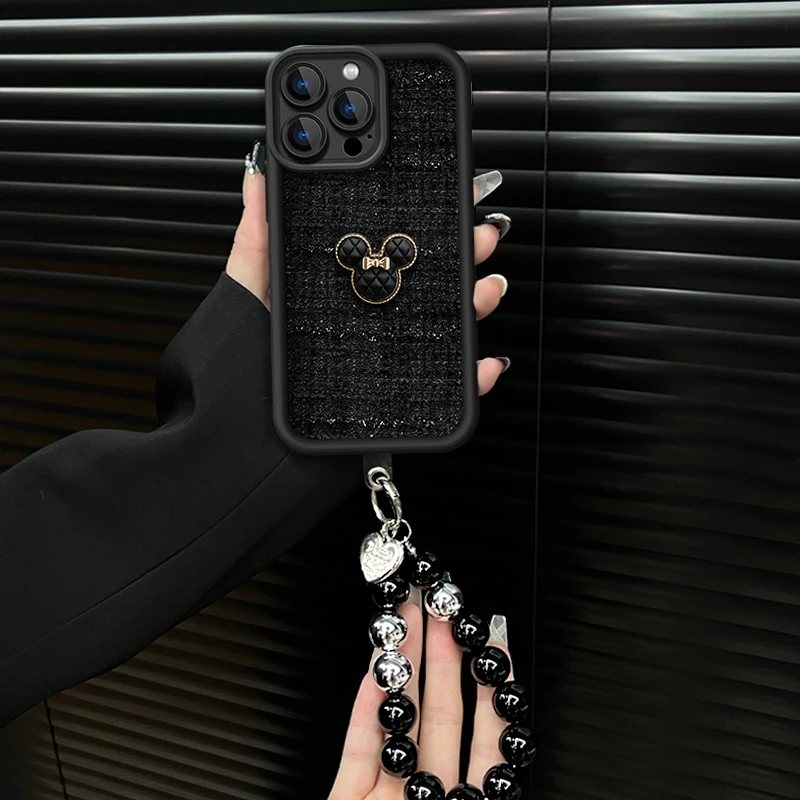 米奇适用苹果vivo华为oppo小米iPhone16精孔相框针织手机壳