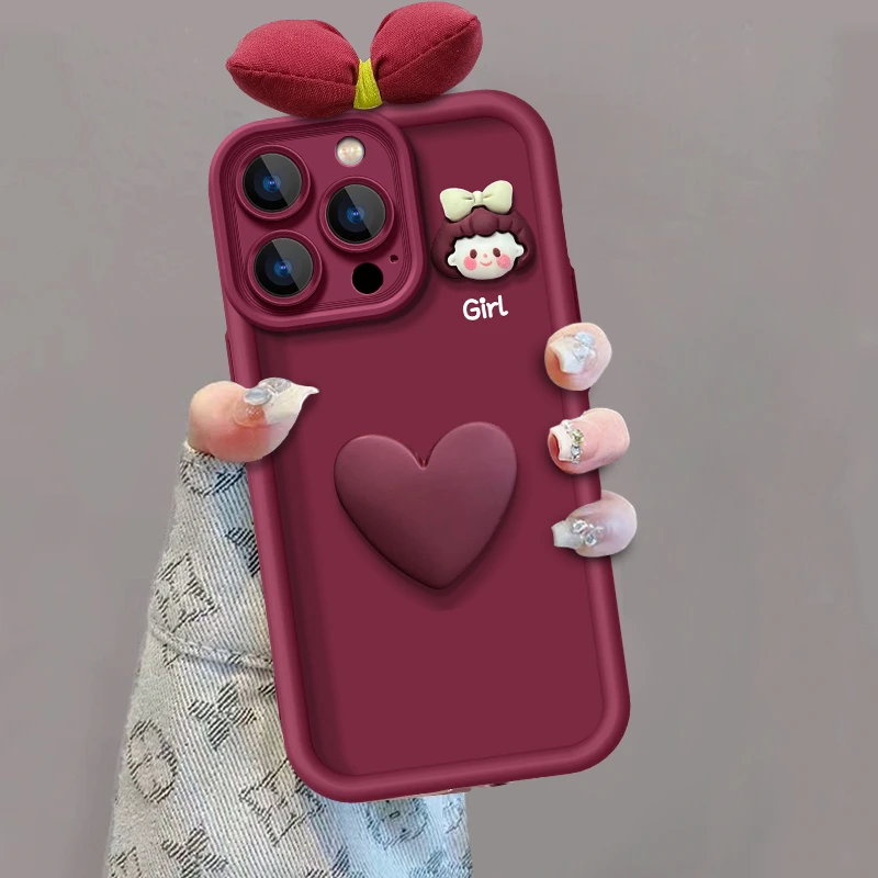 蝴蝶结女孩适用苹果vivo华为oppo小米iPhone16天眼阶梯手机壳