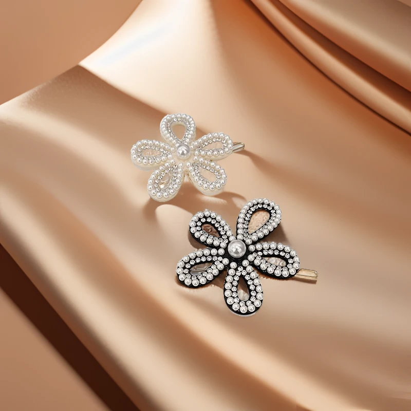 法式巴黎亚历家山大黑色弹簧夹宁静边夹白色刘海夹皇冠217