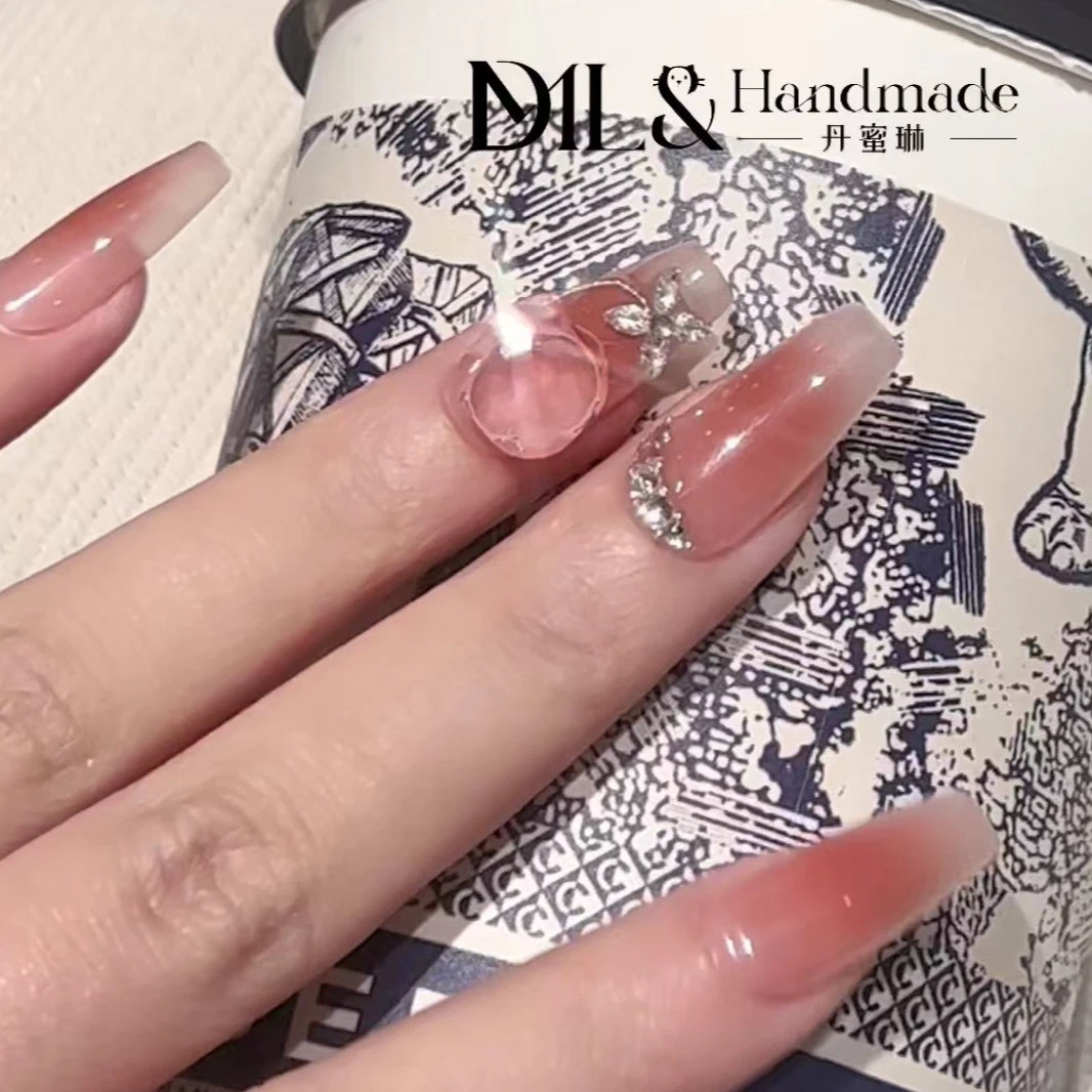 丹蜜琳  胭脂  纯手工轻奢订制美甲贴片 高级穿戴甲