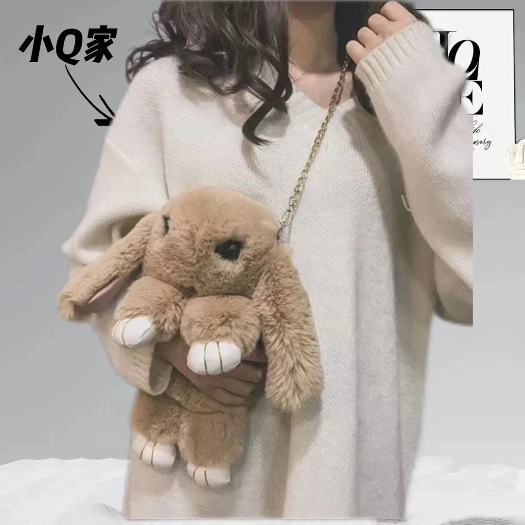 【可爱兔子包】仿獭兔毛卡通韩版小兔子包包毛绒绒动物可单肩斜挎包