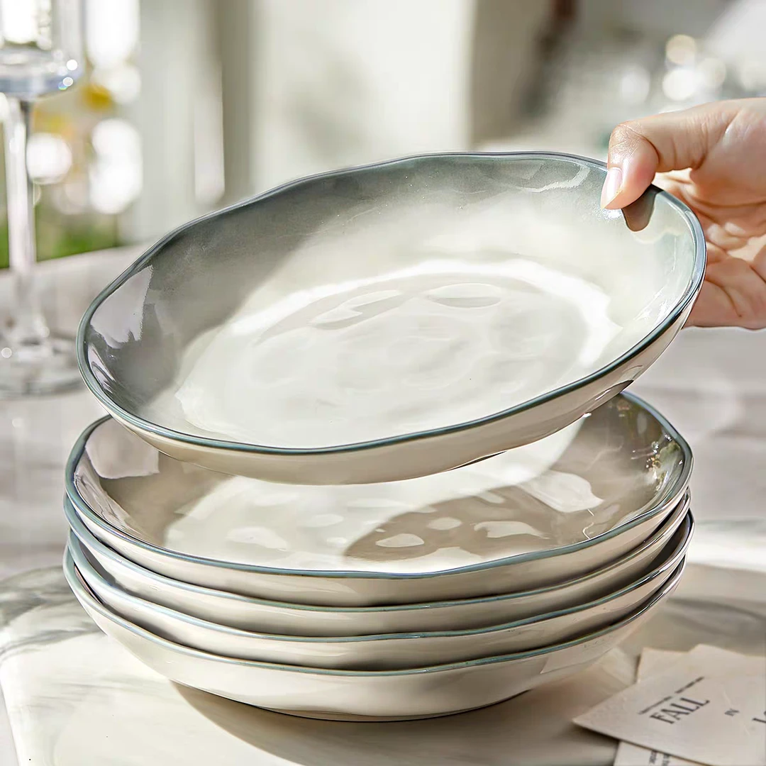 烟雨谣釉下彩8英寸盘子创意菜盘轻奢2025年新款陶瓷深盘餐具餐盘