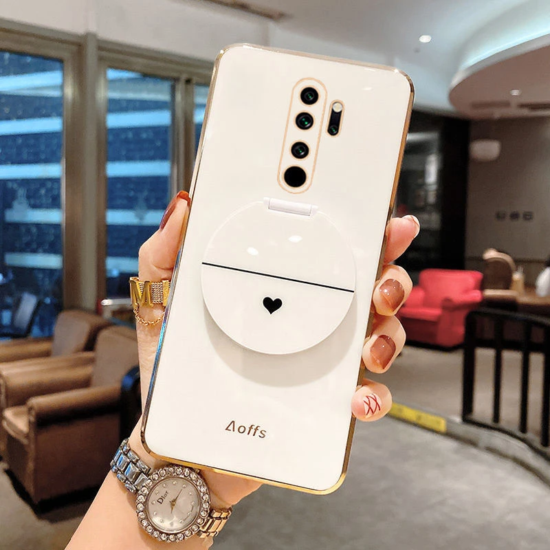 小米红米note8手机壳女潮化妆镜子防摔pro镜头摄像头全包支架软壳