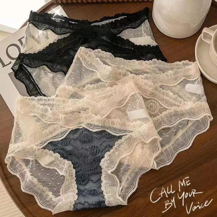 G-901-G-999抑菌裆蕾丝裤夏季性感透气薄款冰丝少女短裤大码