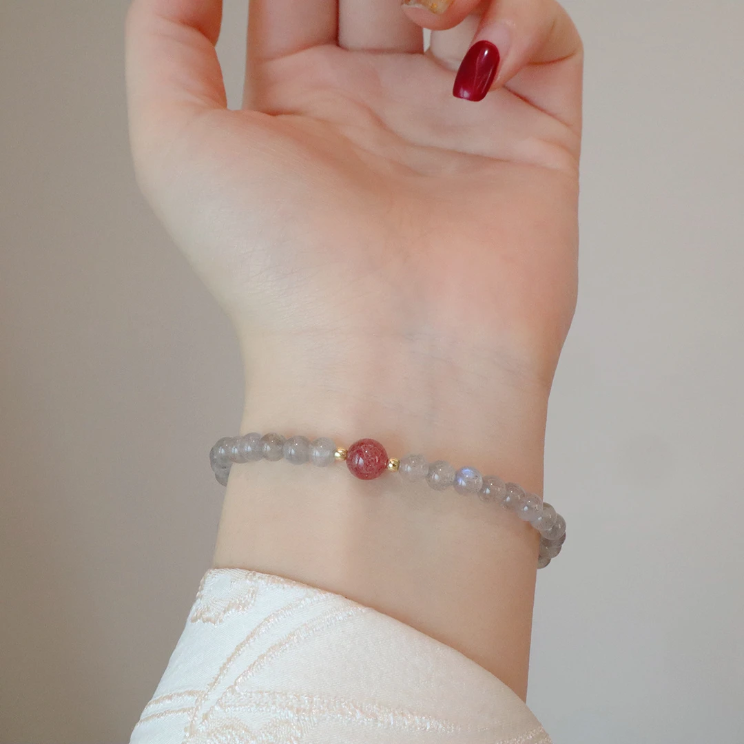 MY50天然强光月光手链女草莓晶极简高级感手串