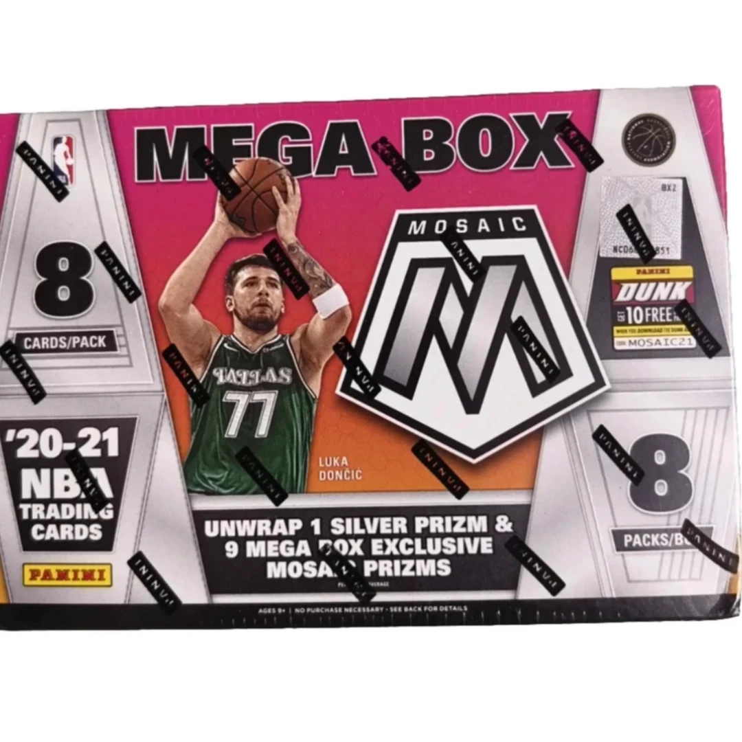 【拆盒】2020-21 Panini 马赛克 Mega盒 篮球球星卡盲盒单包