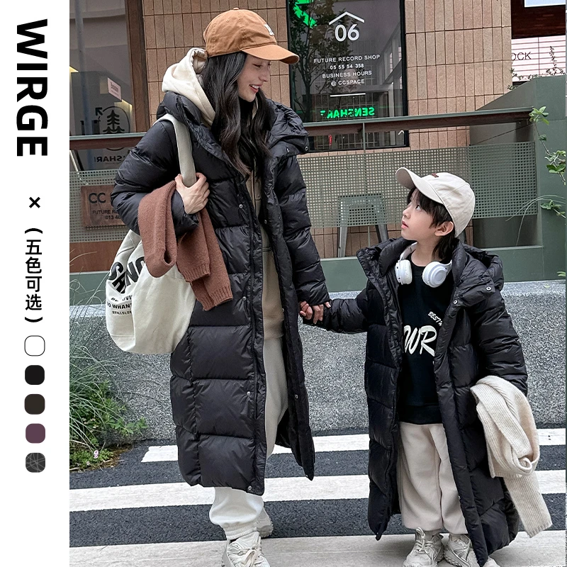 韦氏新款加长羽绒服亲子大童显瘦休闲冬外套加厚鸭绒休闲直141696