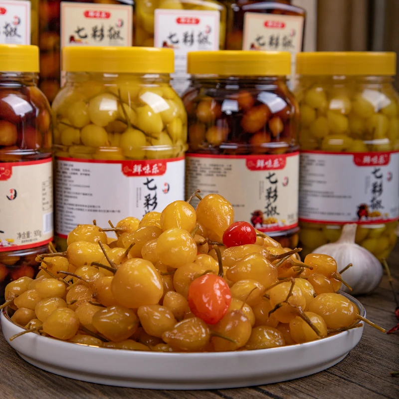 广西特产七彩泡椒五彩泡椒酸辣酱香下饭菜好吃脆口泡椒新鲜脆爽
