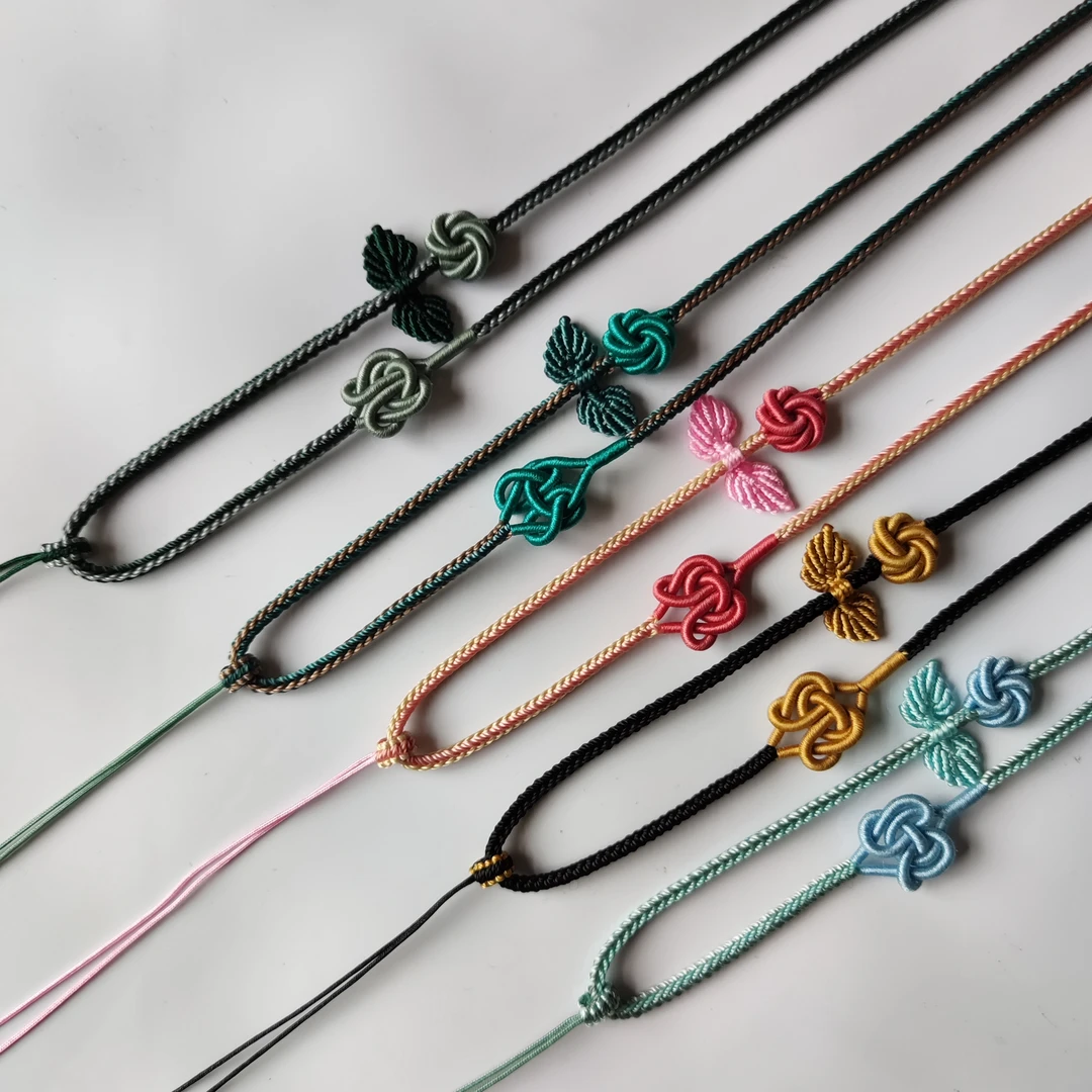 布艺吊坠挂绳 心心相吸 手工编织 百搭款高货绳