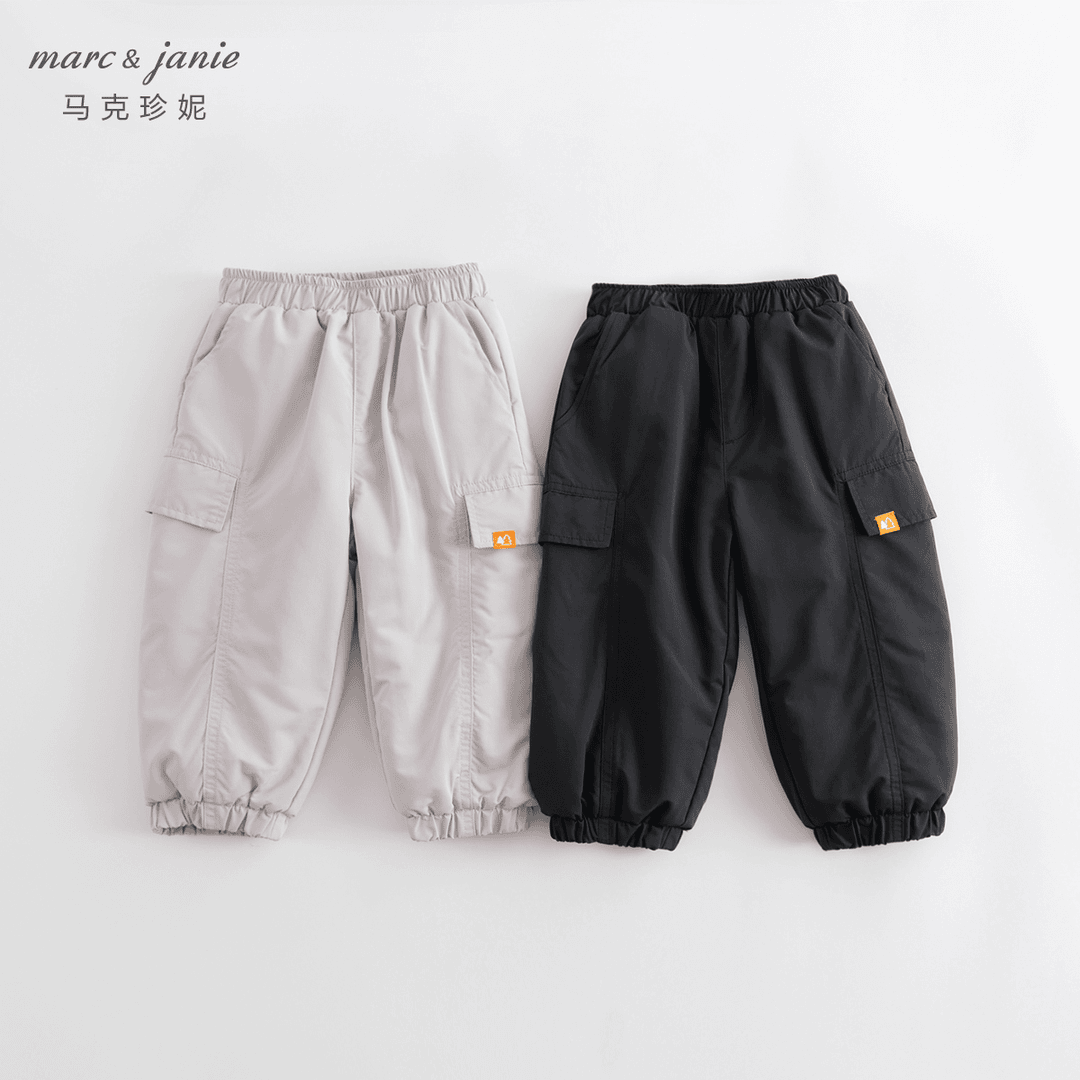 马克珍妮【加绒】童装城市户外加绒男童束脚工装裤232007