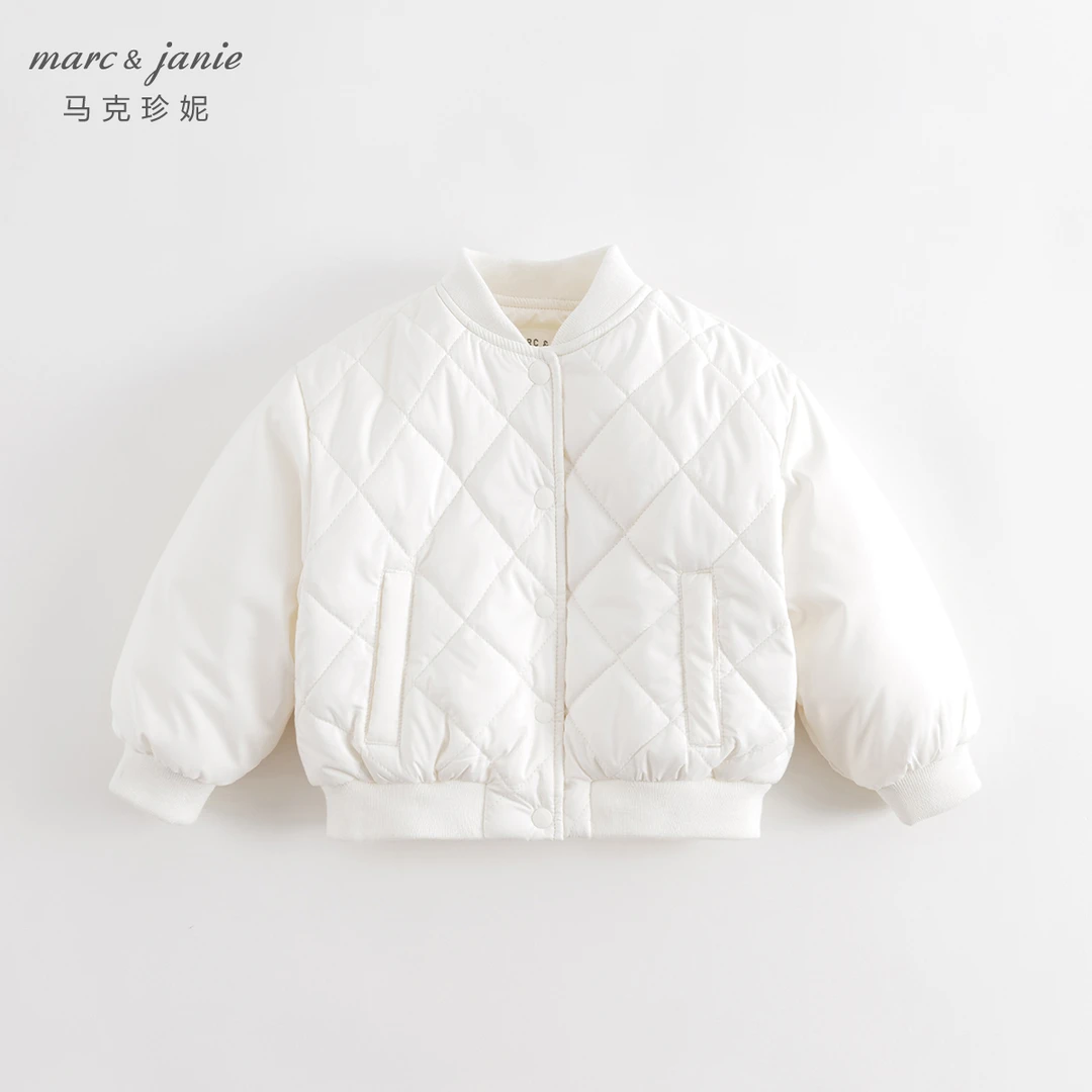 马克珍妮休闲夹棉棒球服外套洋气保暖女童秋冬新款 231981