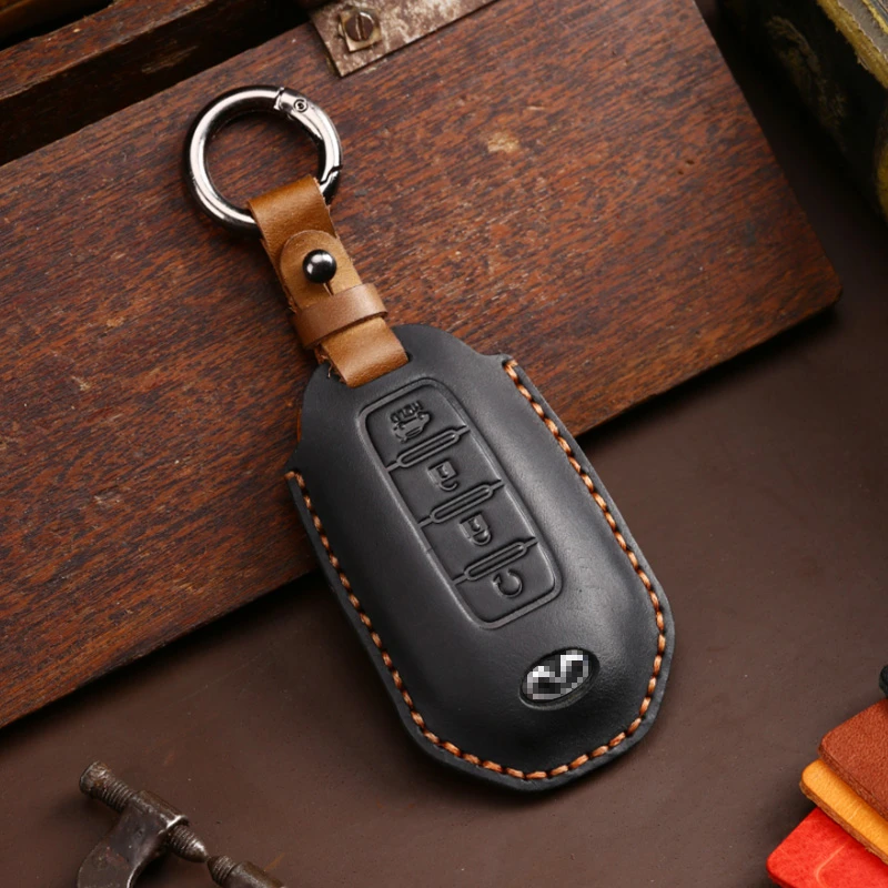 【43号】英菲尼迪手工真皮汽车钥匙保护套手工钥匙套牛皮钥匙壳