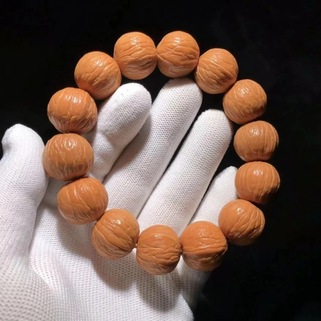 老树籽猴头核桃聚宝盆手串18+mm原皮原色文玩好物