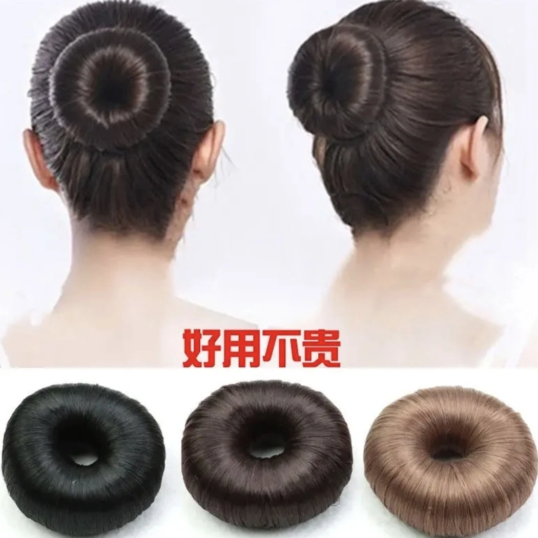 日韩女丸子头盘发神器儿童假发甜甜圈花苞头工具懒人盘头发圈发饰