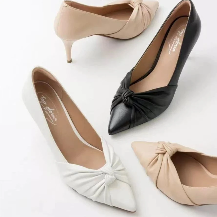 百搭单鞋方扣凉鞋短靴高跟鞋女士鞋XQ单品链接气质拼色平底尖头鞋