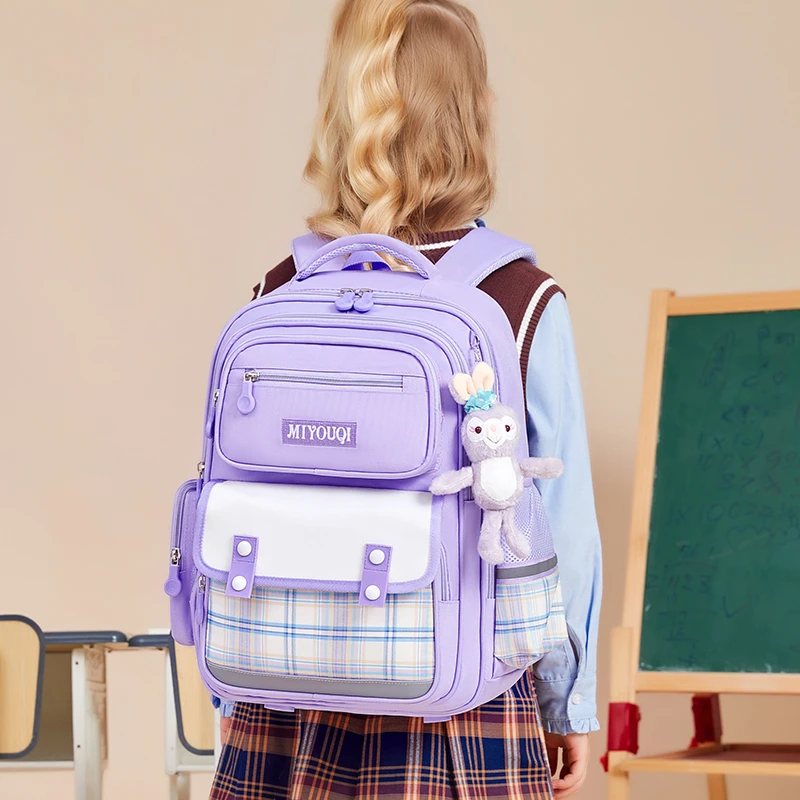 小学生书包3-6年级减负书包女童书包10-15岁潮款减负互脊儿童书包