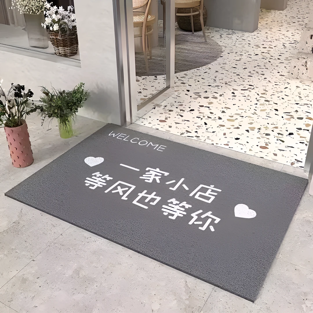欢迎光临商用地垫酒店进门口迎宾门垫丝圈可定制商铺开业防滑地毯