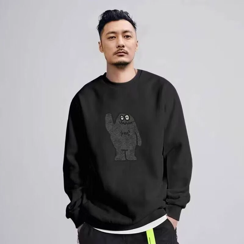 仓石一树设计感秋冬款卫衣男士高级感宽松时尚百搭休闲加绒上衣