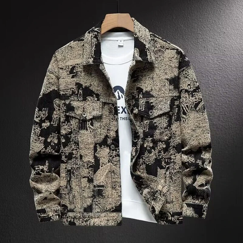 仓石一树春秋季牛仔外套男款夹克外套青少年2023设计感潮宽松上衣