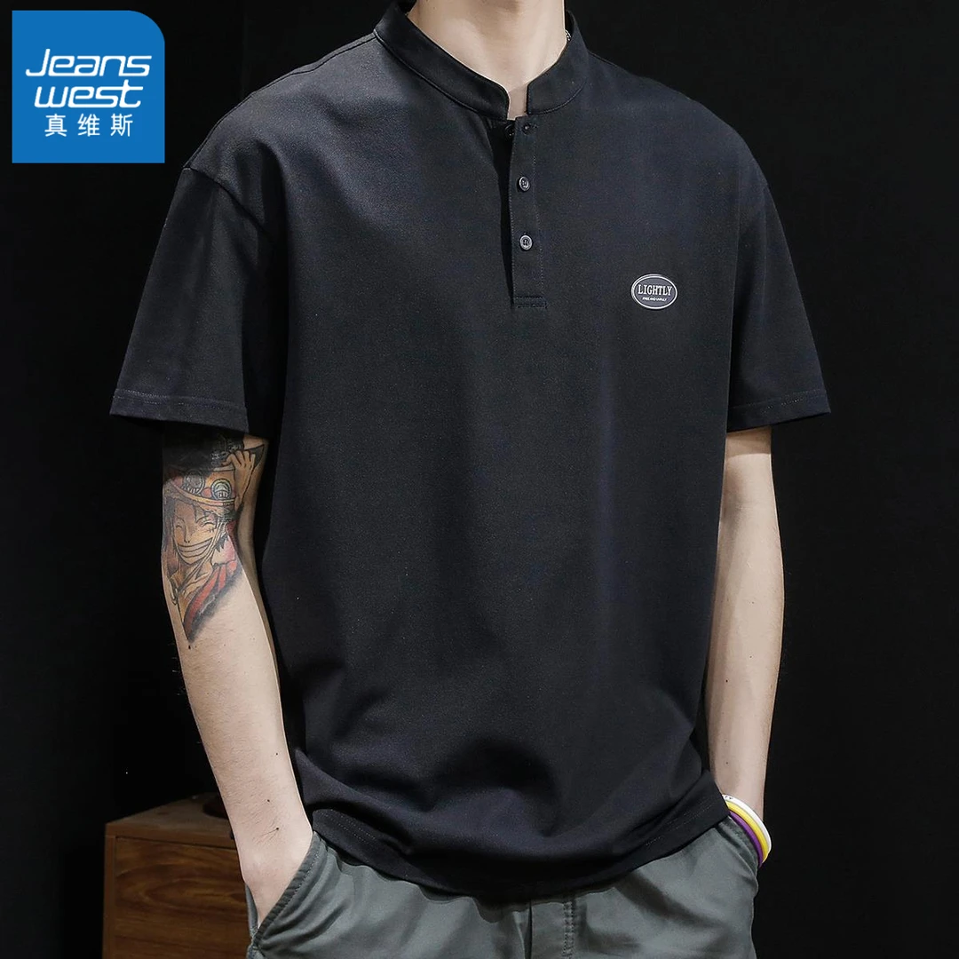 Jeanswest/真维斯夏季Polo衫男短袖t恤男士半男士夏季大码polo衫