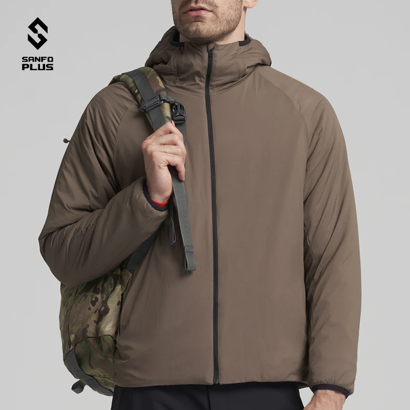 SANFO PLUS 男款粒子Alpha动态保暖连帽棉服 户外休闲外套  20167