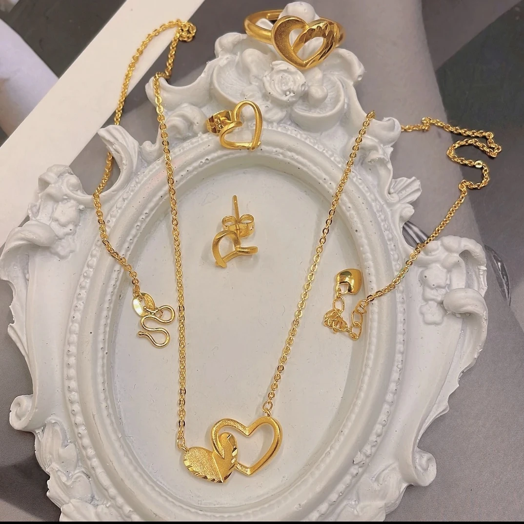 铜合金项链 新款三件套首饰耳环项链戒指爆款新疆包邮633