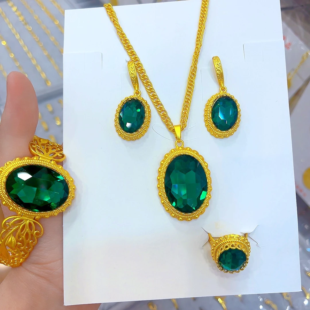 铜合金吊坠 1329新款四件套نىپال  首饰耳环项链戒指爆款