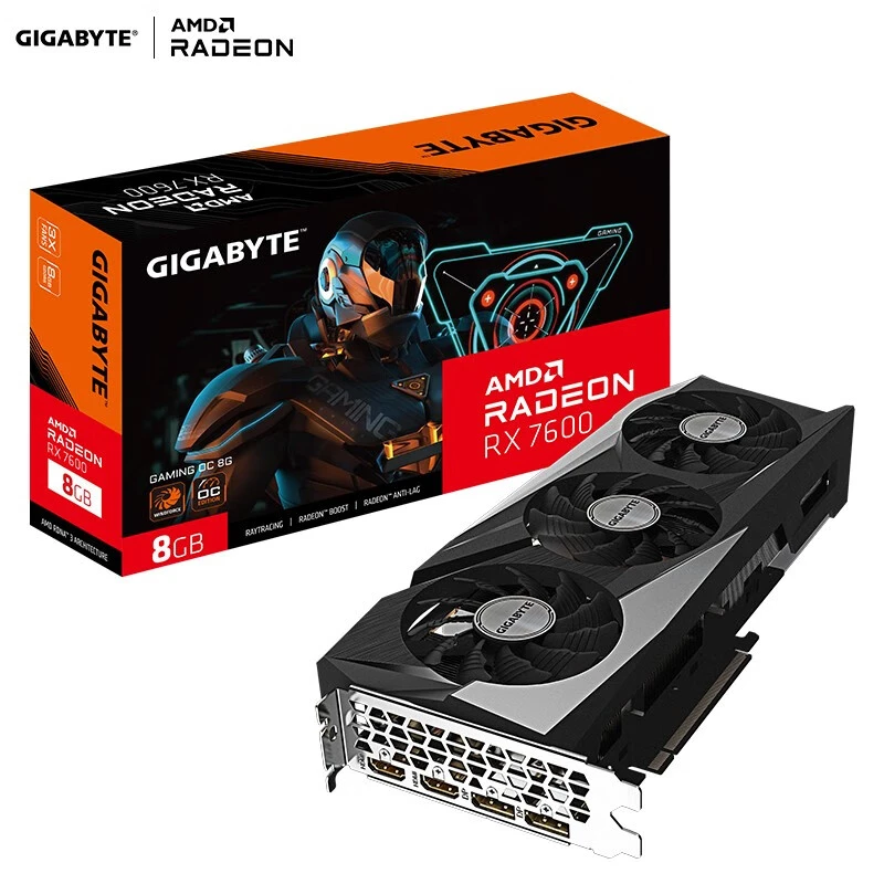 技嘉AMD7600/7700XT/7800XT设计吃鸡电竞游戏盒装独立显卡专业