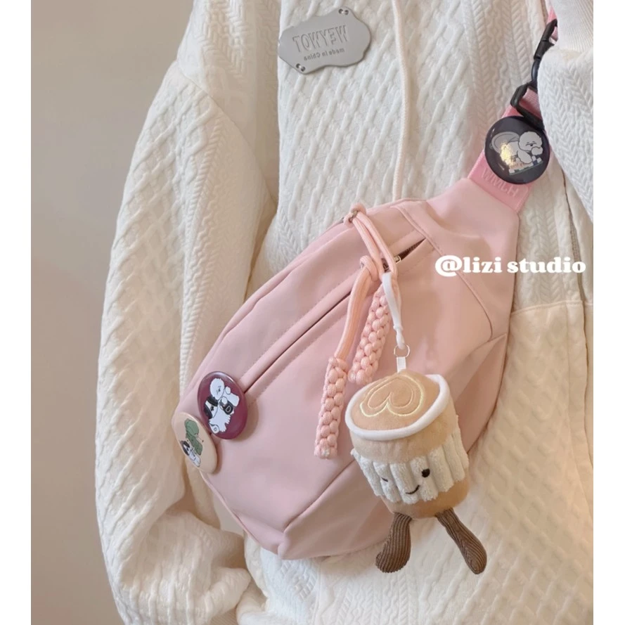 尼龙休闲包包女2023新款潮斜挎包夏天运动胸包小众百搭ins腰包