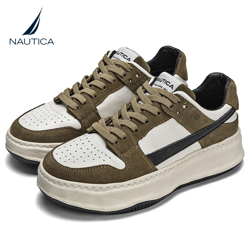 nautica/诺帝卡时尚百搭低帮鞋子拼色小众潮鞋休闲厚底透气男鞋