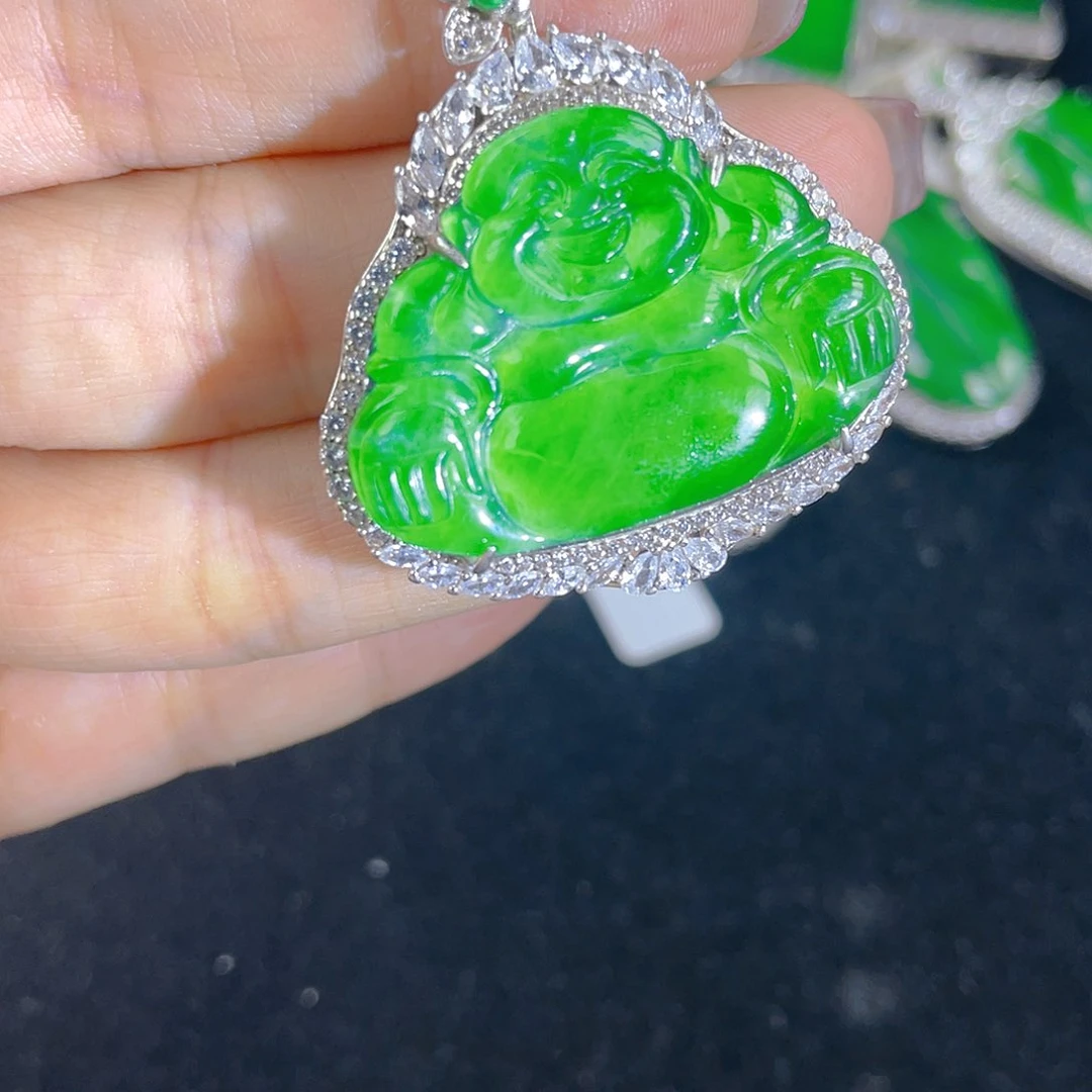 翡翠吊坠(不含链)银S925镶嵌