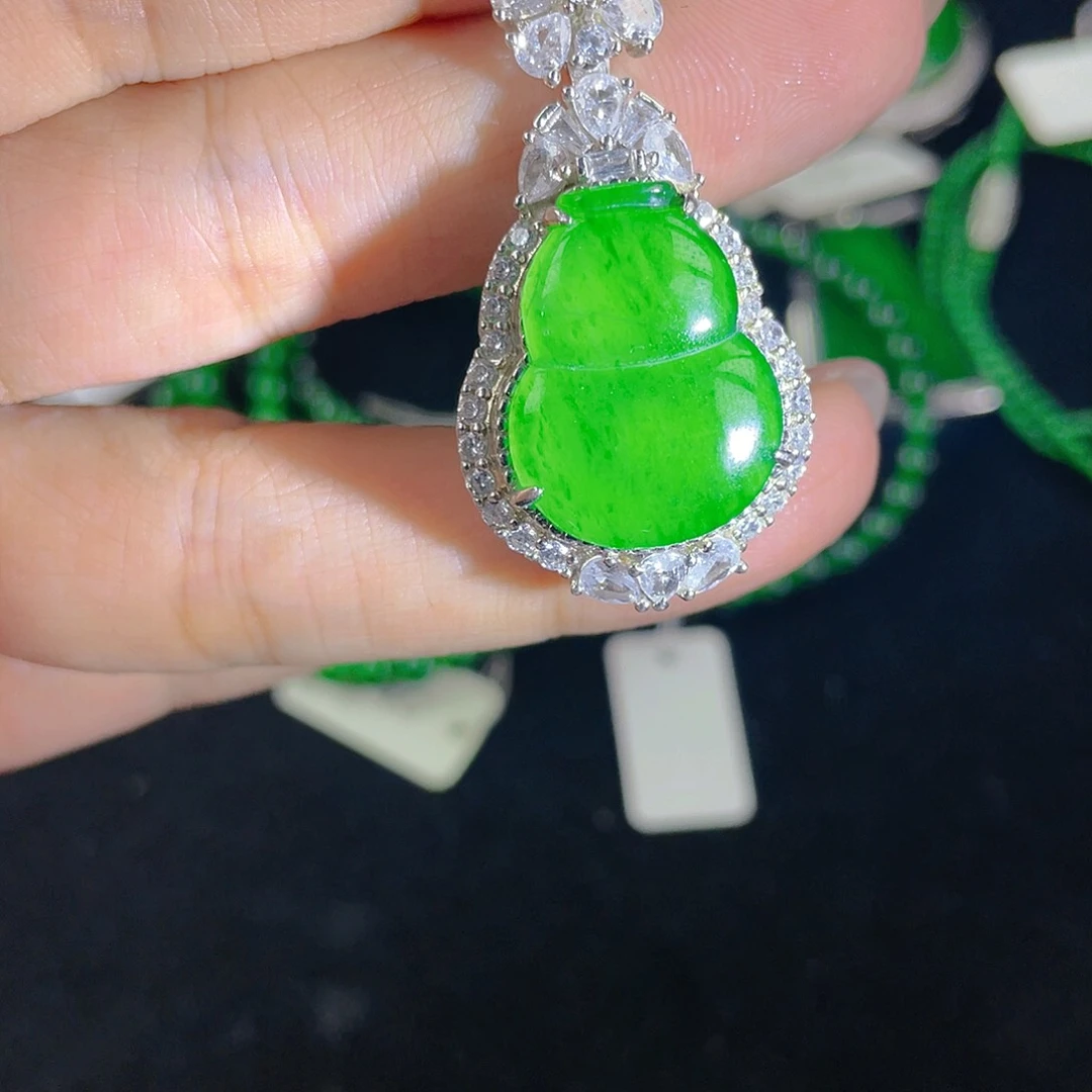 翡翠吊坠(不含链)银S925镶嵌