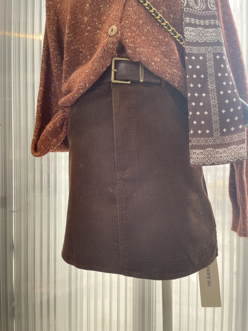 【门店同款】ENJOY2024年冬季自由意志A字灯芯绒短半裙159546620