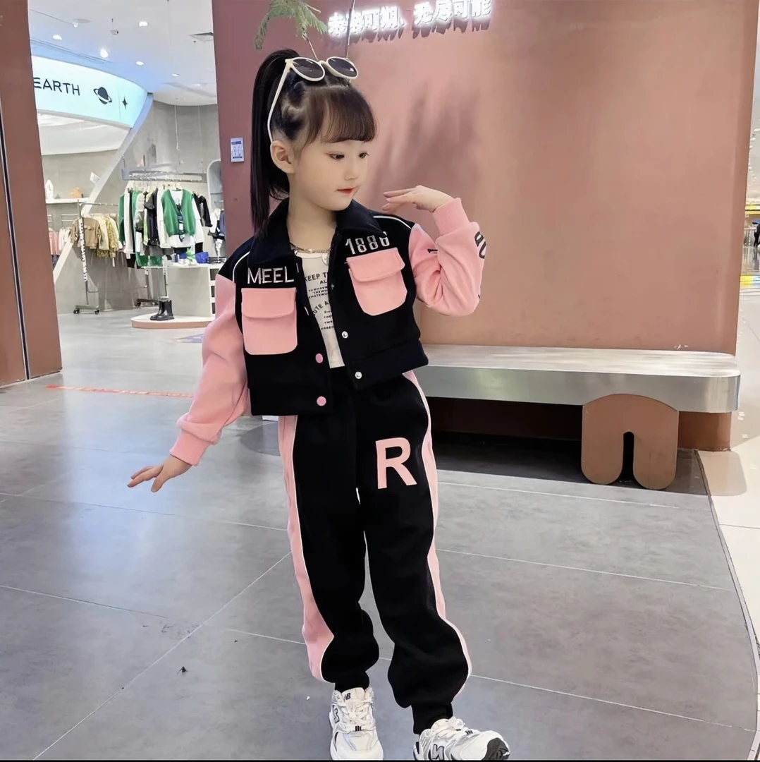 女童2025春秋新款网红炸街套装时髦洋气中大童时尚休闲套装两件套