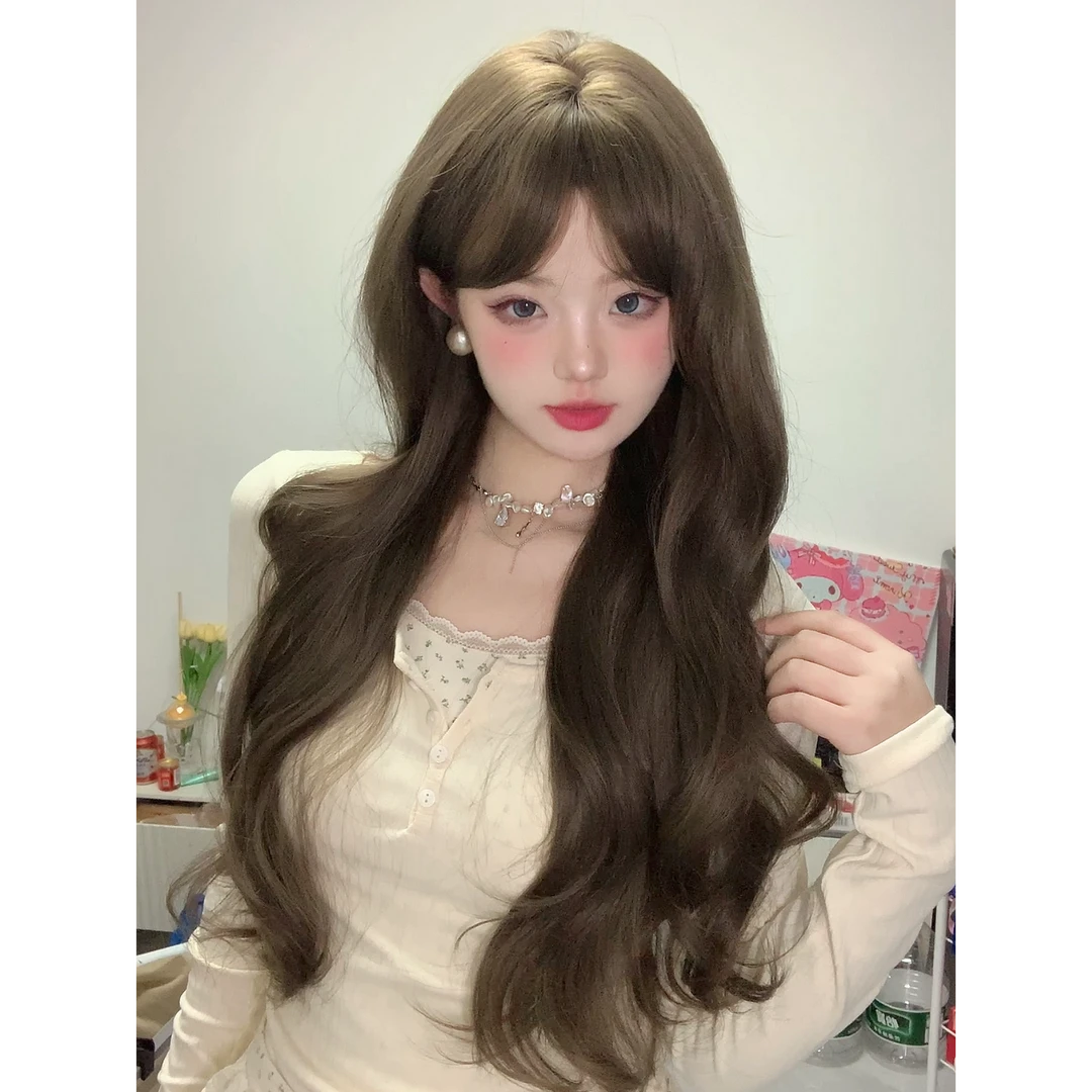 【小羊专属】清新可爱榛果灰棕大波浪全头套假发女长卷发蓬松舒适