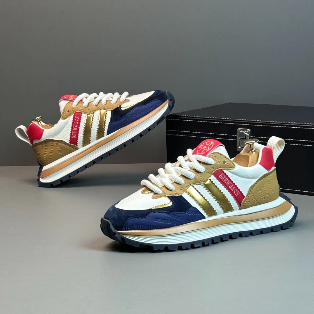 潮牌男鞋2025年冬季新款运动休闲鞋时尚百搭阿甘鞋男士增高老爹鞋