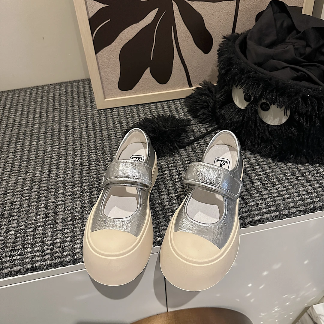 TS时尚百搭玛丽珍休闲鞋新款潮流系带纯色平底鞋MTX47246-AQ-X