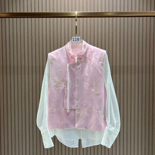 2227【云淡风清】醋酸重工刺绣新中式国风马甲