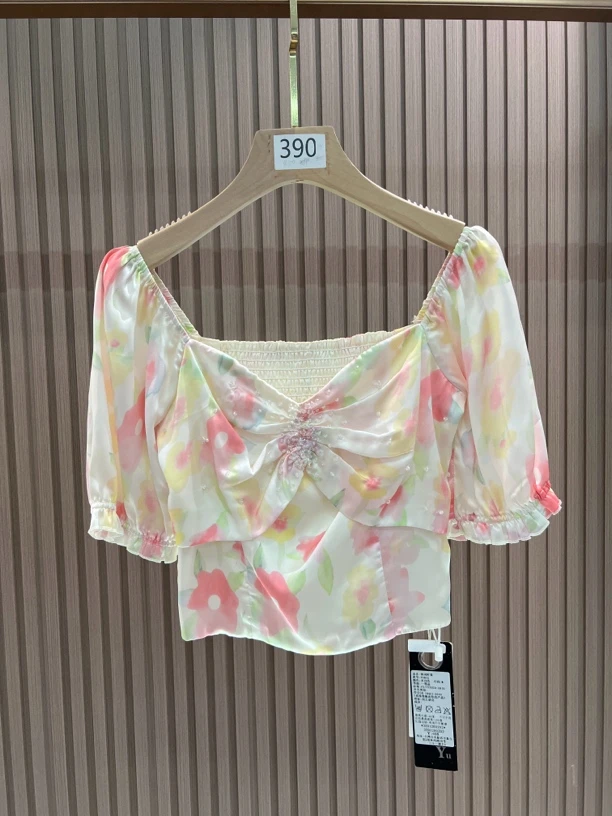 花海钉珠短款衬衫42