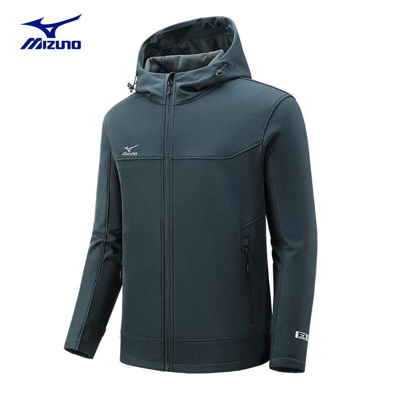 Mizuno/美津浓加绒软壳衣秋冬防水夹克户外休闲登山服外套男女款