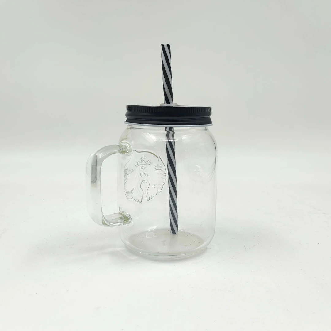 网红可爱茶杯透明创意星家公鸡杯水杯玻璃杯把手杯带盖玻璃水杯