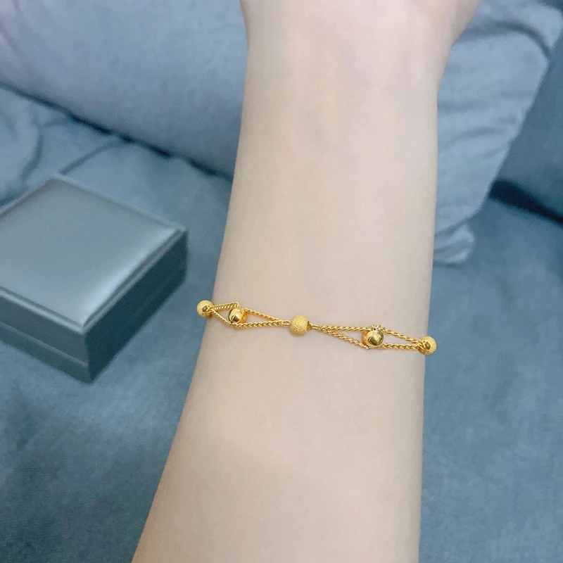 钛钢手链 转运珠拉丝球手链女小众设计简约冷淡风轻奢精致手饰品