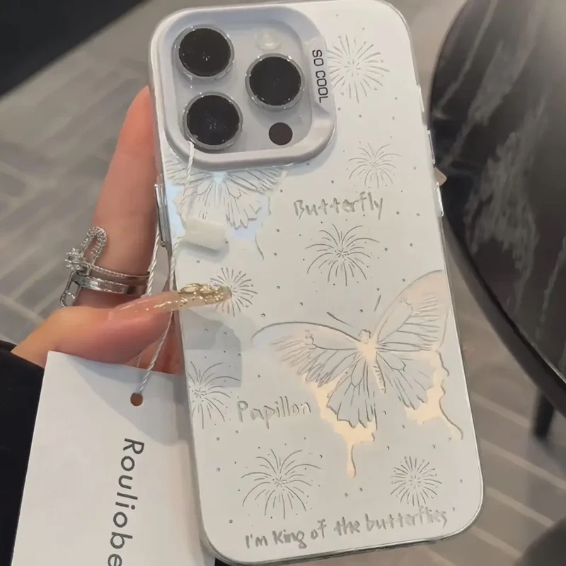 小众清新蝴蝶适用iphone15/14/13苹果手机壳华为vivo小米oppo红米