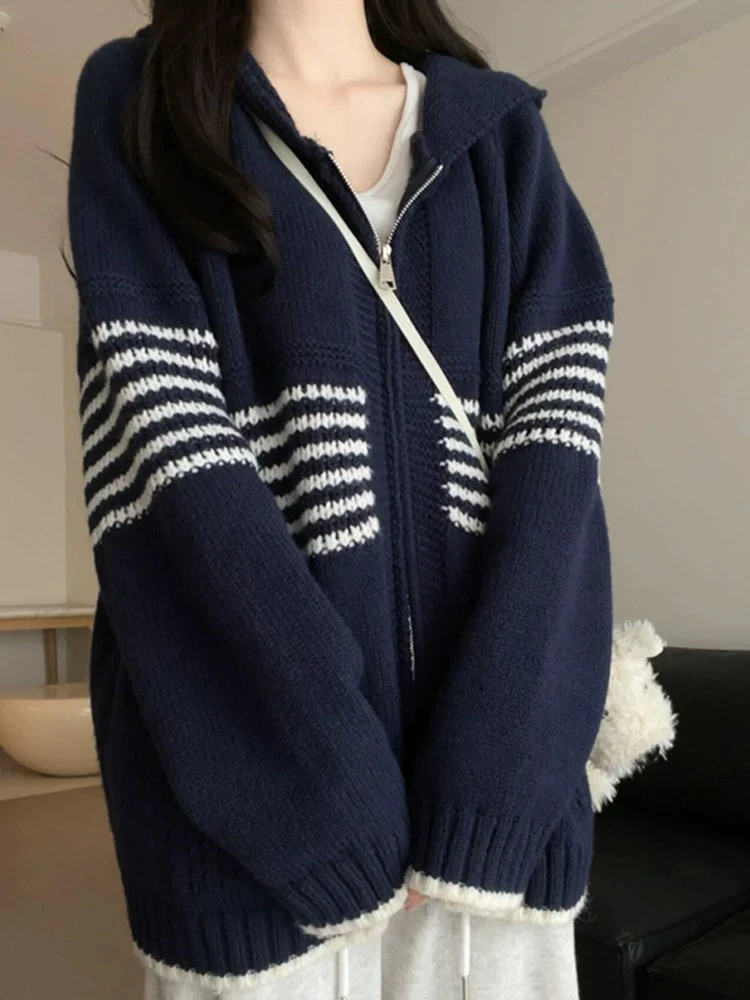 蓝色条纹开衫1400