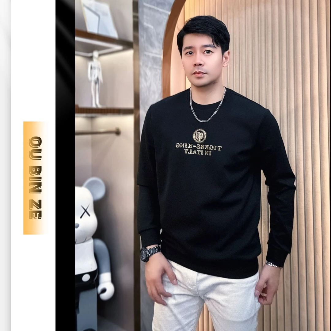 欧彬泽【Tigers虎】欧货长袖卫衣秋冬男装圆领休闲时尚百搭M5158J