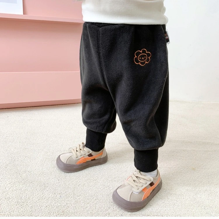 嘟嘟家儿童加厚裤子秋冬长裤奥利绒休闲裤男童女童春装宝宝绒裤子