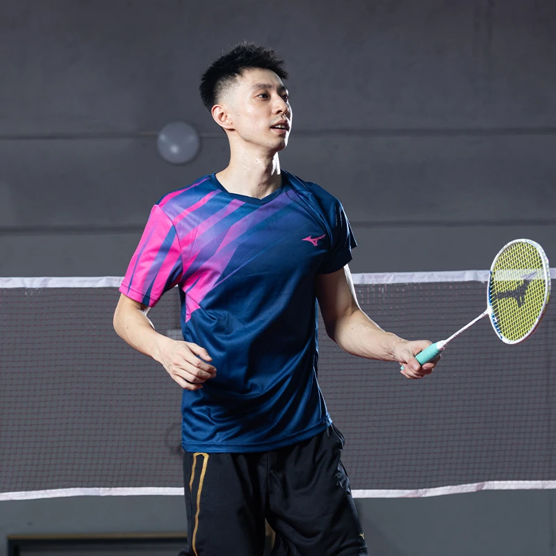 Mizuno/美津浓男女通用羽毛球比赛训练弹力舒适透气圆领运动T恤