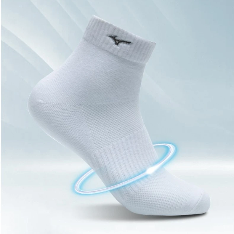 MIZUNO短筒薄款运动袜柔软舒适训练透气羽毛球袜吸汗跑步袜