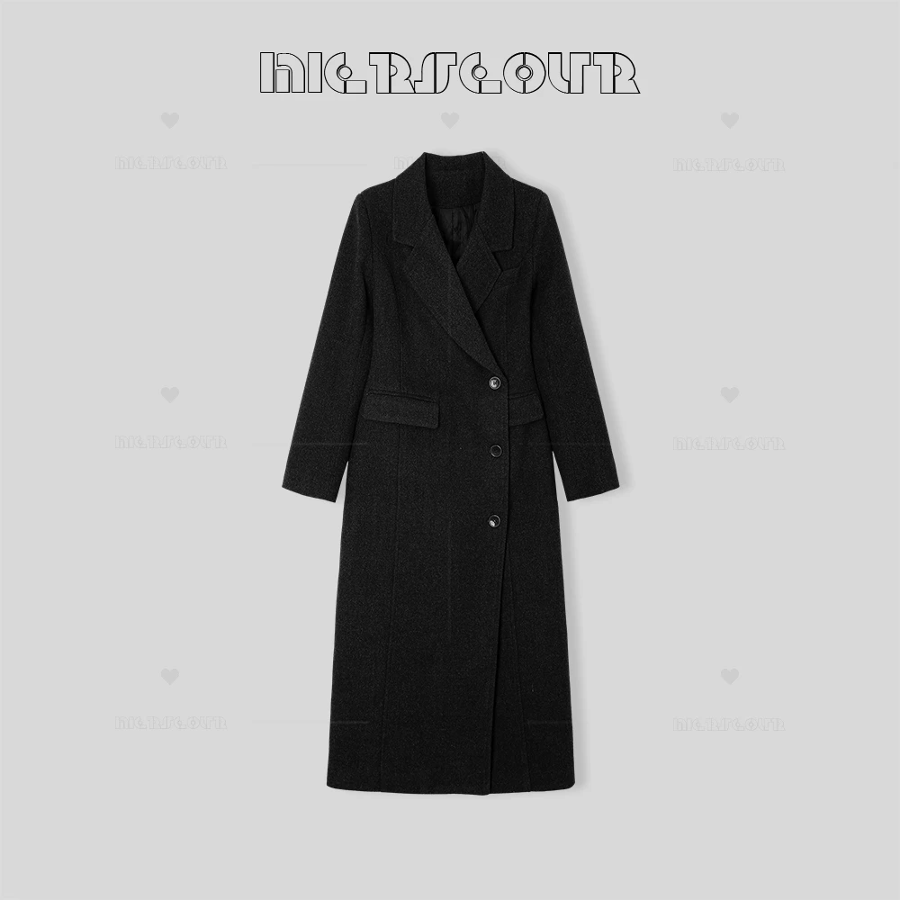 冬季新款时尚百搭毛呢外套8952870中长款